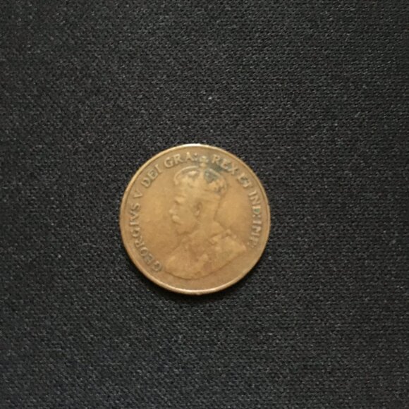 1921 RCM George V One Cent Bronze Coin - Picture 6 of 6